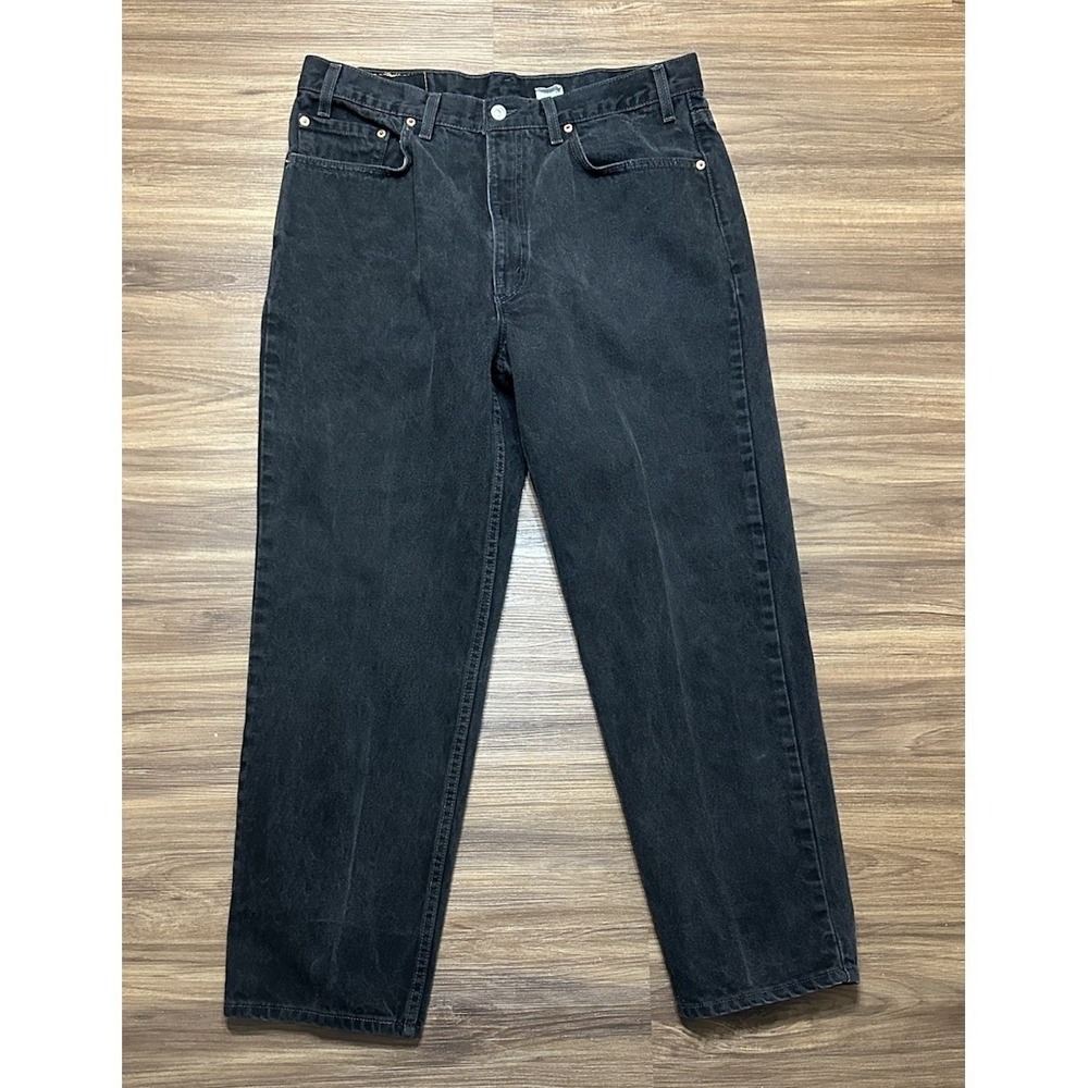 Vintage Levis Black Denim 550 Relaxed Tapered Jeans Made in USA 90s Sz 38x30